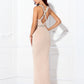 Sheath / Column Beautiful Back Dress Wedding Guest Floor Length Sleeveless Halter Spandex Crisscross Back