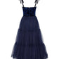 A-Line Prom Dresses Elegant Dress Wedding Guest Tea Length Sleeveless Strapless Tulle with Pleats