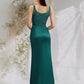 A-Line Prom Dresses Maxi Dress Engagement Court Train Sleeveless Scoop Neck Charmeuse with Slit Overskirt Lace