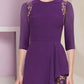 A-Line Mother of the Bride Dress Formal Elegant Scoop Neck Sweep / Brush Train Lace Stretch Fabric Half Sleeve