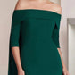 Sheath / Column Mother of the Bride Dress Formal Wedding Guest Elegant Strapless Floor Length Stretch Fabric Half Sleeve