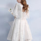 A-Line Cocktail Dresses Vintage Dress Party Wear Knee Length Half Sleeve Jewel Neck Lace