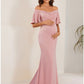 Mermaid / Trumpet Maternity Dresses Maternity Dress Formal Court Train Short Sleeve Off Shoulder Stretch Fabric with Ruched