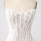 Classy Lace Strapless Corset Short Cocktail Dress with Lace-up Back Off Shoulder Sexy