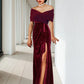 Sheath / Column Evening Gown Elegant Dress Wedding Guest Cocktail Party Floor Length Sleeveless V Neck Velvet with Pleats