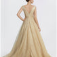 Ball Gown Prom Dresses Sparkle Dress Wedding Quinceanera Floor Length Sleeveless V Neck Tulle