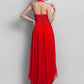 Sheath / Column Elegant Dress Wedding Guest Asymmetrical Sleeveless Halter Chiffon Backless