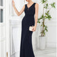 Mermaid / Trumpet Evening Gown Glittering Dress Prom Floor Length Sleeveless V Neck Polyester