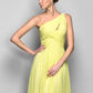 Sheath / Column Minimalist Dress Holiday Sweep / Brush Train Sleeveless One Shoulder Georgette with Criss Cross