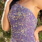 Sheath / Column Prom Dresses Sparkle & Shine Dress Party Wear Floor Length Sleeveless One Shoulder Sequined