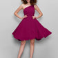 A-Line Bridesmaid Dress One Shoulder Sleeveless All Celebrity Styles Knee Length Chiffon with Side