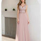 A-Line Evening Gown Elegant Dress Wedding Guest Formal Evening Floor Length Sleeveless V Neck Satin V Back with Sash / Ribbon