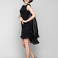 Sheath / Column Mother of the Bride Dress Wrap Included Bateau Neck Knee Length Chiffon Sleeveless yes