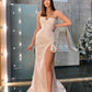 Mermaid / Trumpet Minimalist Sexy Engagement Formal Evening Dress Strapless Sleeveless Floor Length Charmeuse with Draping
