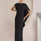 Sheath / Column Mother of the Bride Dress Formal Wedding Guest Elegant Scoop Neck Floor Length Stretch Fabric Sleeveless