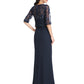 A-Line Mother of the Bride Dress Convertible Dress Scoop Neck Floor Length Chiffon Half Sleeve