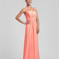 Sheath / Column Bridesmaid Dress Halter Neck Sleeveless Floor Length Chiffon with Pleats / Ruched