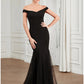 Mermaid / Trumpet Evening Gown Elegant Dress Party Wear Floor Length Sleeveless Off Shoulder Polyester