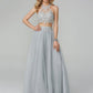 Two Piece Empire Prom Formal Evening Dress Halter Neck Sleeveless Floor Length Lace