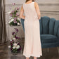 Two Piece A-Line Mother of the Bride Dresses Plus Size Hide Belly Curve Elegant Dress Formal Ankle Length Half Sleeve Jewel Neck Chiffon