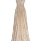 Sheath / Column Prom Dresses Sexy Dress Formal Floor Length Sleeveless V Neck Sequined with Pleats