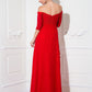 Sheath / Column Minimalist Dress Wedding Guest Sweep / Brush Train Half Sleeve Off Shoulder Chiffon