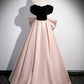 A-Line Off Shoulder Satin Long Prom Dress With Bow