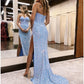 Mermaid / Trumpet Prom Dresses Sparkle & Shine Dress Formal Wedding Party Court Train Sleeveless Sweetheart Sequined Backless with Sequin