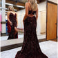 Mermaid / Trumpet Prom Dresses Sparkle & Shine Dress Formal Wedding Party Court Train Sleeveless V Neck Sequined Backless