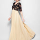 A-Line Mother of the Bride Dress Wrap Included V Neck Floor Length Chiffon Lace Half Sleeve yes