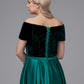 A-Line Special Occasion Dresses Elegant Dress Wedding Guest Formal Evening Floor Length Short Sleeve Off Shoulder Satin