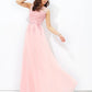 A-Line Prom Dresses Sparkle & Shine Dress Formal Floor Length Sleeveless Jewel Neck Chiffon