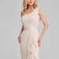 Sheath / Column Bridesmaid Dress One Shoulder Sleeveless Elegant Long Length Chiffon