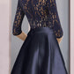 A-Line Mother of the Bride Dress Wedding Guest Vintage Elegant V Neck Ankle Length Satin Lace Half Sleeve with Bow(s)