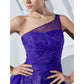 A-Line Elegant Dress Formal Evening Floor Length Sleeveless One Shoulder Organza with Side Draping Cascading