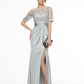 Sheath / Column Bateau Neck Ankle Length Lace / Jersey Mother of the Bride Dress with Lace