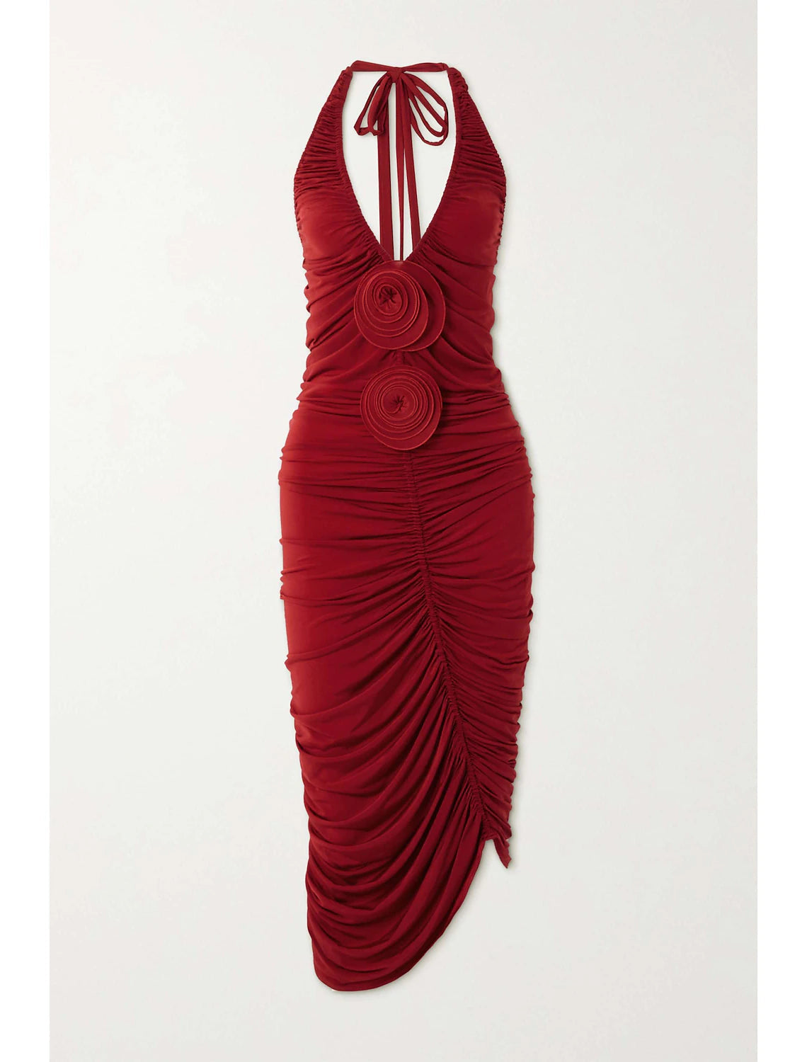 Sheath / Column Evening Gown Glittering Dress Formal Knee Length Sleeveless Halter Neck Fall Wedding Guest Stretch Fabric Backless with Ruched