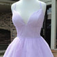 A-Line Homecoming Dresses Mini Sparkly Dress Sleeveles Lace Dress Spaghetti Strap Tulle