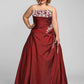 Ball Gown Plus Size Prom Formal Evening Dress Strapless Sleeveless Floor Length Taffeta with Beading=