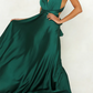 Elegant solid color backless shoulder strap V-neck evening dress Sexy