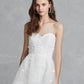 Reception Little White Dresses Wedding Dresses A-Line Sweetheart Strapless Asymmetrical Lace Bridal Gowns