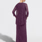 Two Piece Sheath / Column Mother of the Bride Dress Plus Size Elegant Jewel Neck Floor Length Lace Sleeveless Wrap Included