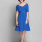 A-Line Mother of the Bride Dress Elegant V Neck Knee Length Chiffon Short Sleeve with Criss Cross Beading