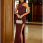 A-Line Evening Gown Backless Dress Formal Fall Sweep / Brush Train Sleeveless High Neck Stretch Fabric