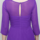 A-Line Mother of the Bride Dress Elegant Scoop Neck Ankle Length Chiffon 3/4 Length Sleeve