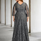 A-Line Plus Size Curve Mother of the Bride Dresses Elegant Dress Formal Sweep / Brush Train Long Sleeve Jewel Neck Chiffon