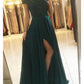 A-Line Prom Dresses Glittering Dress Formal Floor Length Sleeveless Off Shoulder Chiffon Backless