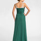 Sheath / Column Mother of the Bride Dress V Neck Floor Length Chiffon Sleeveless with Criss Cross Beading