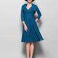 A-Line Mother of the Bride Dress Wrap Included V Neck Knee Length Chiffon 3/4 Length Sleeve with Criss Cross Side Draping
