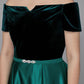 A-Line Special Occasion Dresses Elegant Dress Wedding Guest Formal Evening Floor Length Short Sleeve Off Shoulder Satin